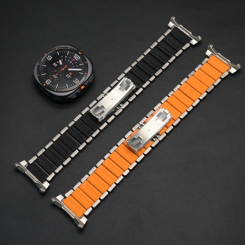 Luxury Titanium Strap for Samsung Galaxy Watch Ultra 2025 Ultra2 Rubber Business Band for GALAXY WATCH ULTRA 47mm 2024 Watchband