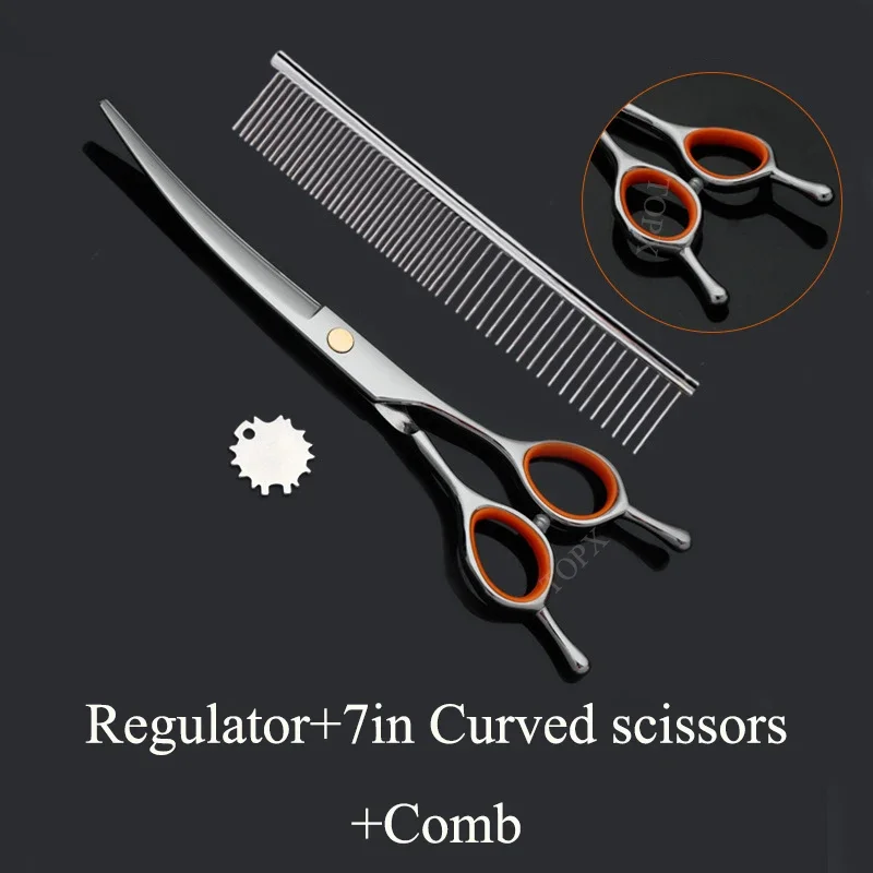 Pet Grooming Curved Scissors Dog Hair Tool Set Professional Trimming Scissors Bent Teddy Cutting Clippers dog grooming scissors,dog grooming scissors kit,pet grooming scissors protector
