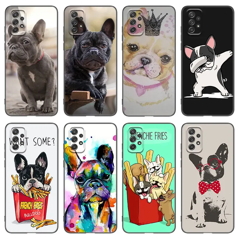 Cute Pug Bulldog Francese Cassa Del Telefono Per Samsung A13 A22 A32 4G A53 A73 5G A21 A30 A50 A52 S A12 A23 A31 A33 A51 A70 A71 A72 Copertura