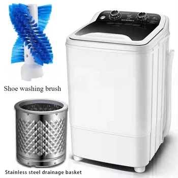 EU/UK/US/CN Plug，Mini Washing Machine Semi-Auto 7.5kg Large Capacity 3-in-1 Washer for Clothes & Shoes, Dormitory Household