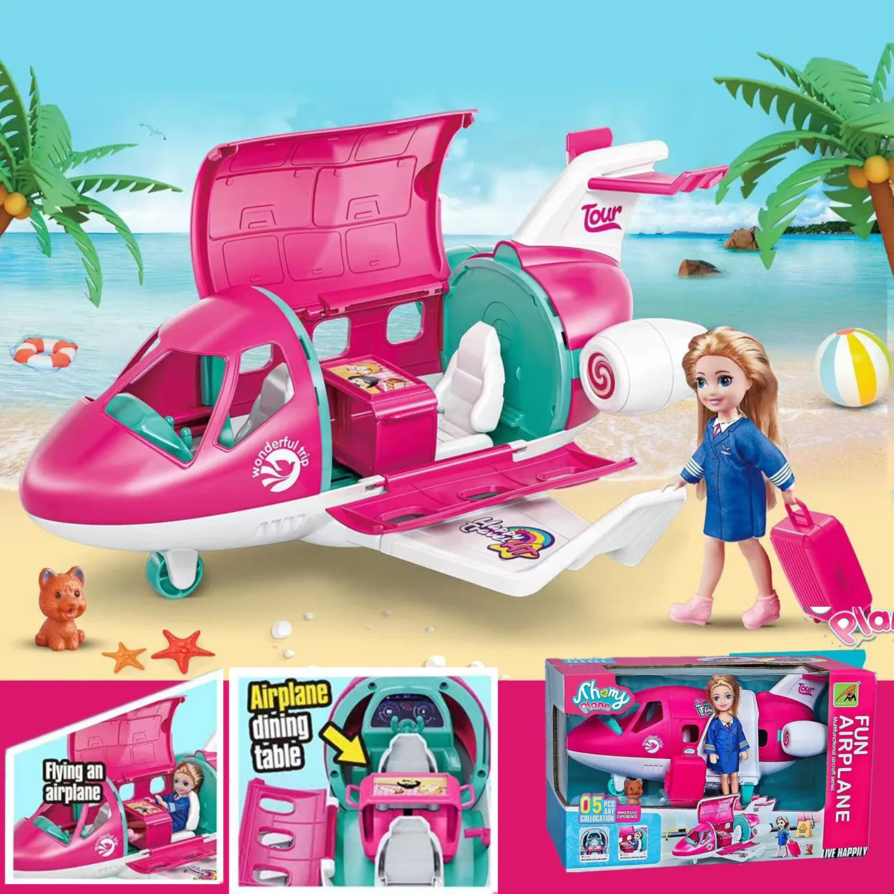 Barbie Toy Airplane Barbie Doll Aeroplane Fashion Doll Airplane