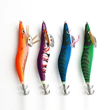 

KUYING Squid Hook Lure Wood Shrimp Fishing Tool Tackle Number 2.5 3 3.5 Artificial Fake Bait 10 Pcs/pack