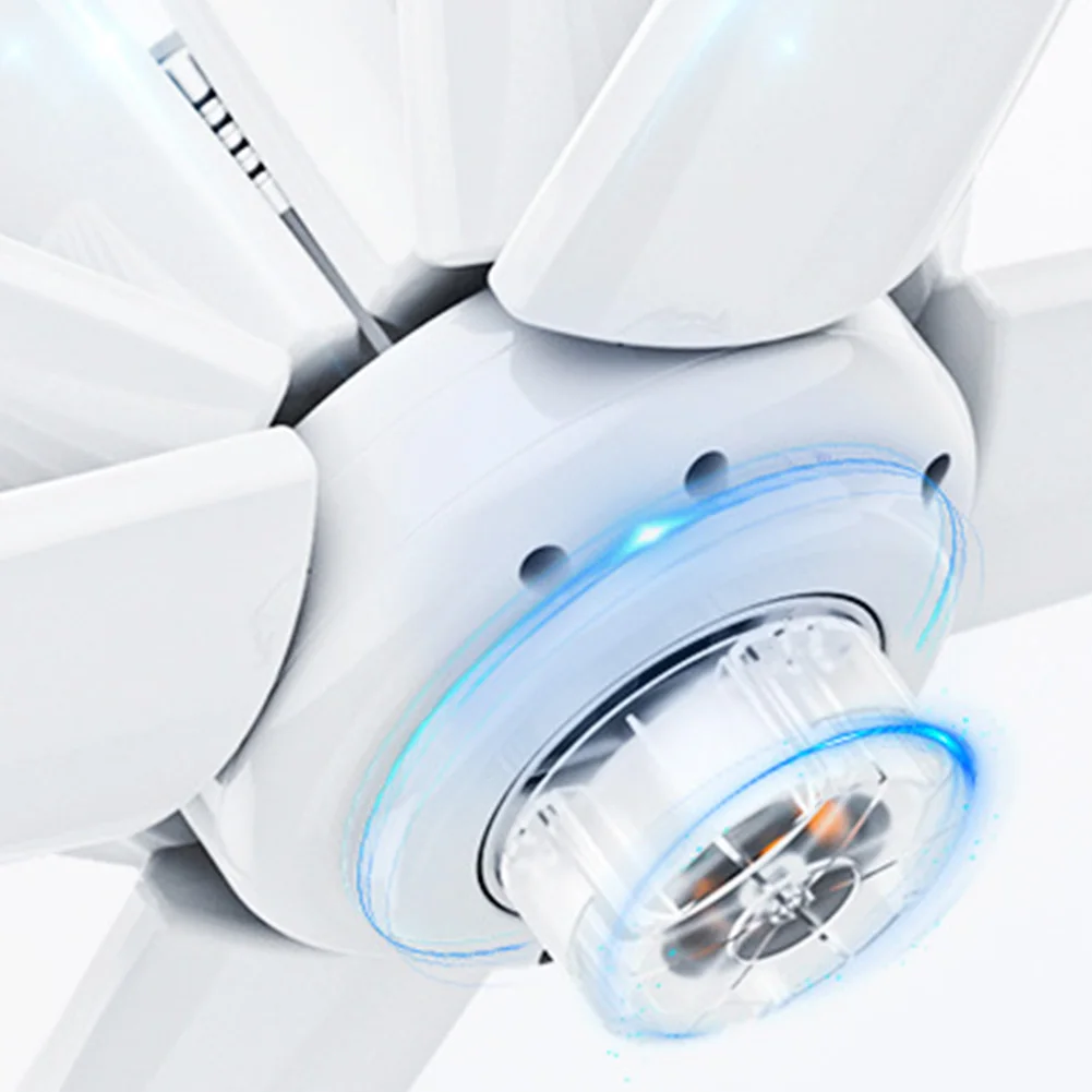 Modern Ceiling Fan with Lights Remote Control Silent Ceiling Fan for Kitchen Bedroom Basement Dining Living Room