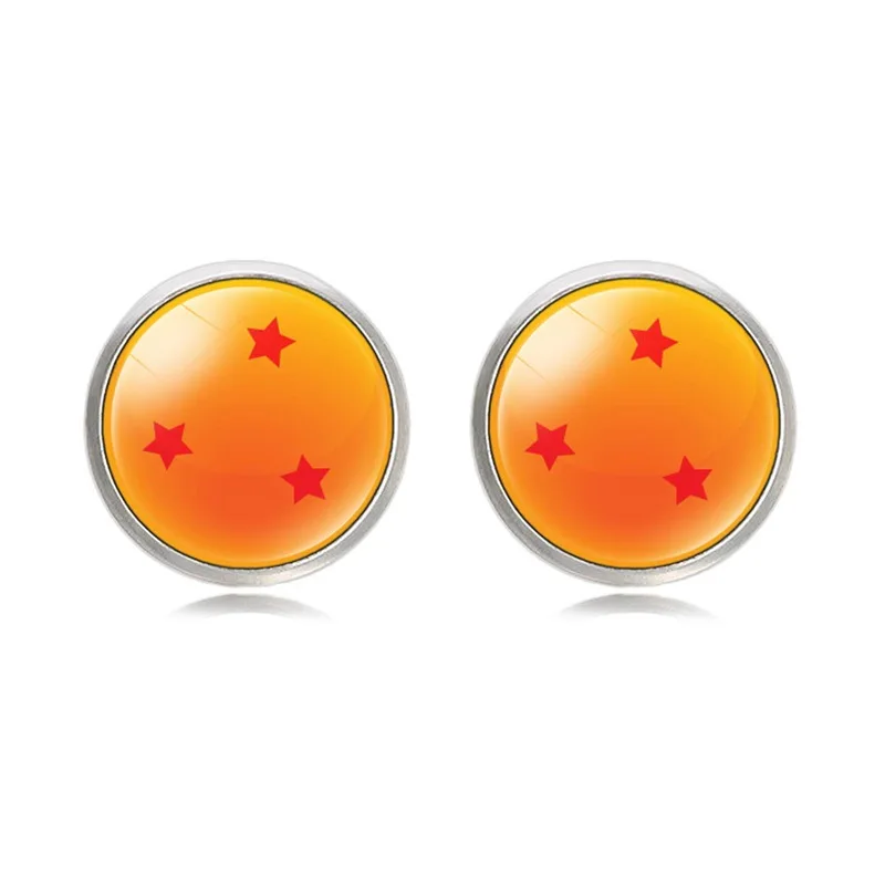 Anime 7 Stars Balls Cufflinks Mens Glass Cabochon Male Shirt Cuff Links Wolf Dragon Buttons FIMAODZ