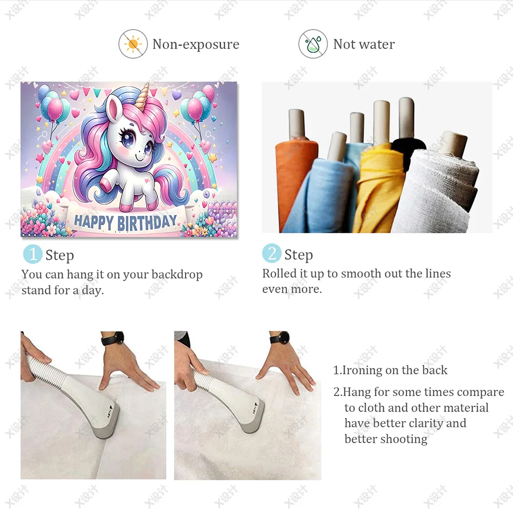 3D Cute Unicorn Background Girl Birthday Party Cake Table Pink Decoration Supplies Banner Baby Shower Gifts Photo Studio Props party supplies birthday backdrop party decoration party backdrop curtain photography props photo booth props