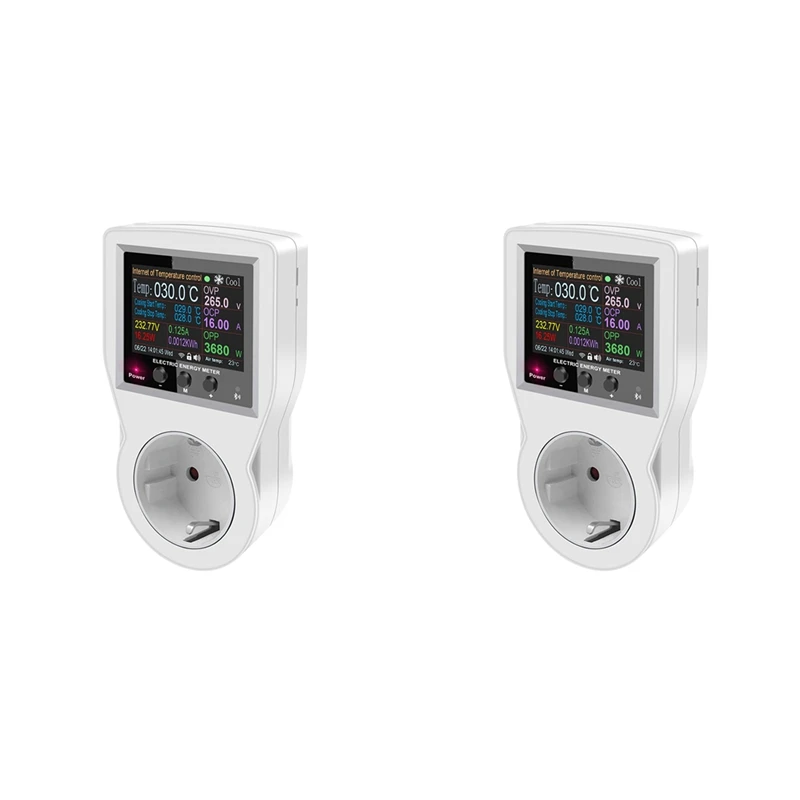 

2X Tuya Wifi Thermostat Socket 16A AC220V Digital Temperature Controller Socket Outlet Timer Switch Sensor EU Plug