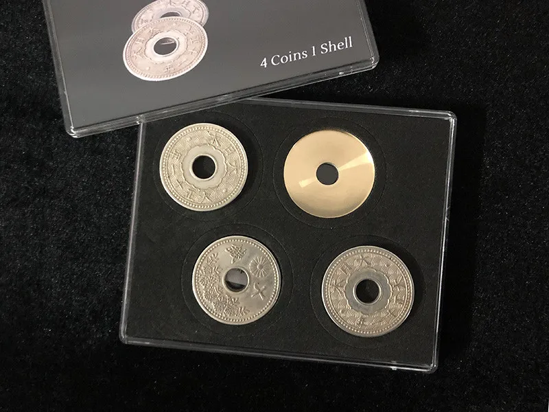 

Japanese Ancient Coin Set (4 Coins 1 Shell) By Oliver Magic Close Up Magic Tricks Gimmick Illusions Magician Instant Transfer