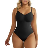 V Neck Spaghetti Strap Bodysuits Compression Body Suits Open Crotch Shapewear Slimming Body Shaper Smooth Out Bodysuit Shaper 1