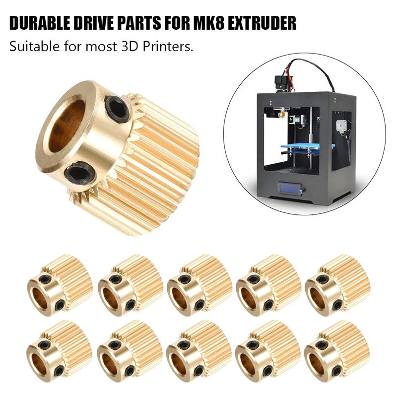 3D Printer Extrusion Wheel Brass gear wheel 40/26 Tooth Gear 5Pcs/Lot  Ender-3 CR-10  for CREALITY 3D Printer Extruder filament