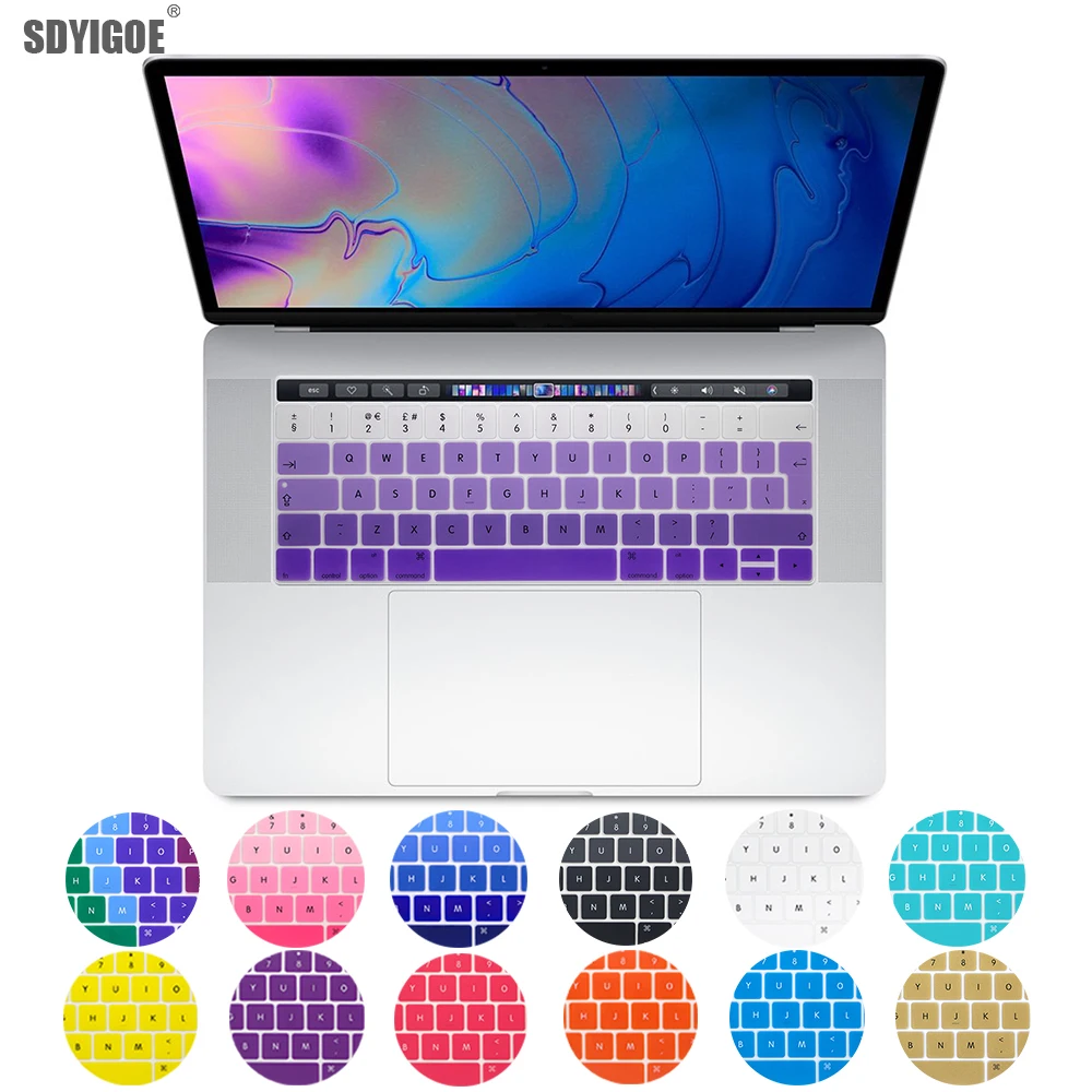 Laptop Keyboard Cover Keyboard Stickers For Macbook With Touch Bar 13 15 Inch A2159 A1706  A1707 A1989 A1990 Eu English Version