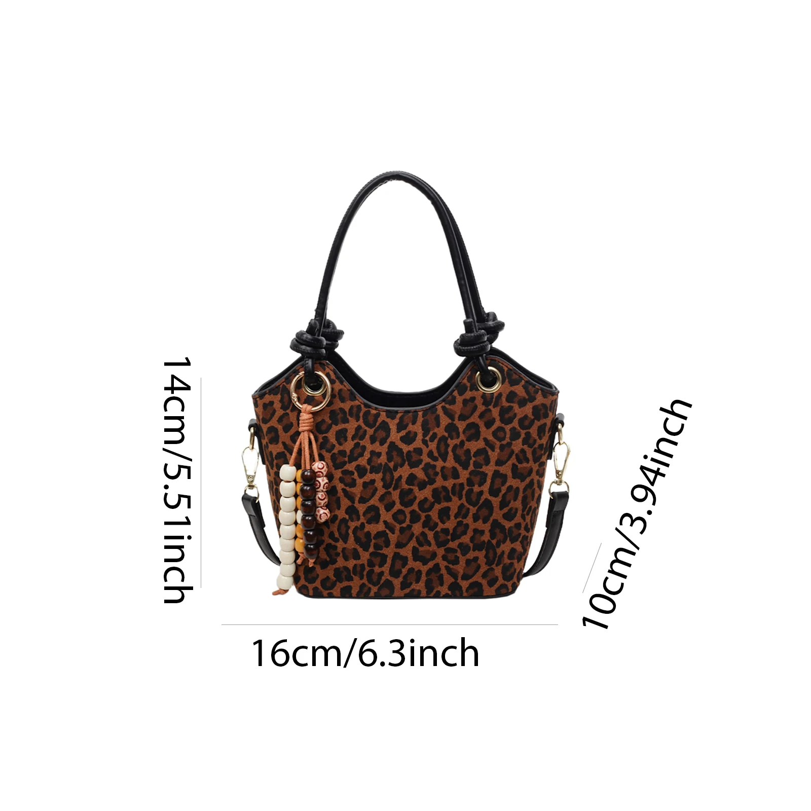 PU Leather Shoulder Bag Versatile Underarm Bag with Pendant Crossbody Bag for Women Work Shopping Travel