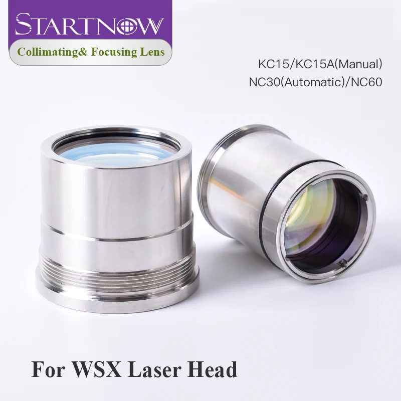 WSX 광섬유 레이저 포커싱 렌즈 KC13/15 NC30 NC60 4-8KW 절단 헤드 콜리메이터 D30 37 F100 150 레이저 콜리메이팅 렌즈 (홀더 포함)