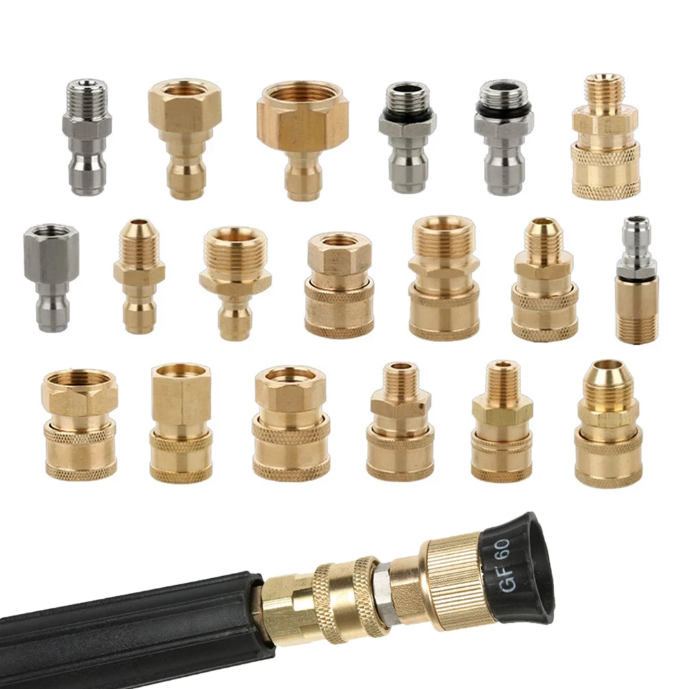 best car polish Pressure Washer Adapter Foam Nozzle Brass Connector Kit 1/4 Quick Disconnect M14 M22 Male Female Coupler for Car Washing Tool best car polish