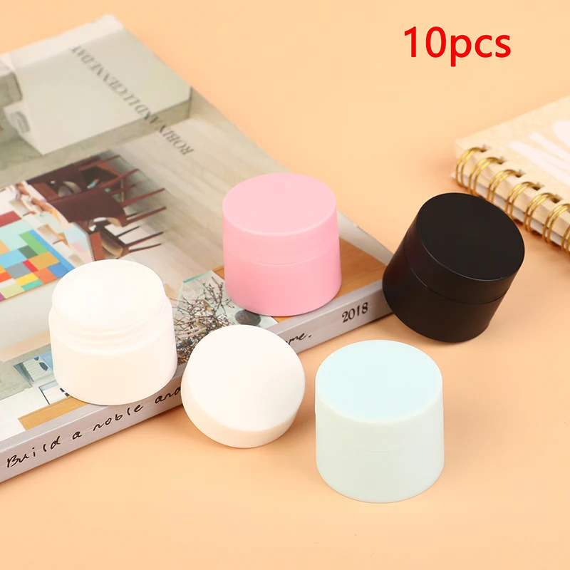 

4 шт., разноцветная пустая банка для крема, косметическая банка, контейнер для макияжа, круглая многоразовая бутылка, пластиковая коробка, дорожная бутылка, инструмент