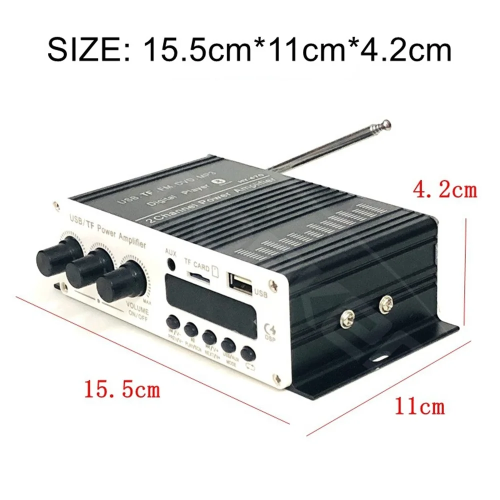 Hifi Power Amplifier 470 Channel 2.0 Bluetooth 20W*2 Bass Treble Digital Audio A