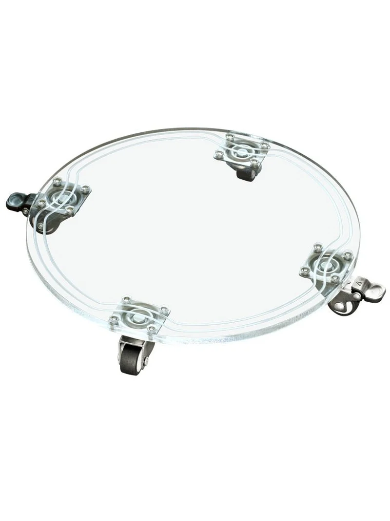 Acrylic Mobile Flower Pot Tray Universal Wheel Pad Support with Wheels Round Chassis Caster Roller Humidifier Base