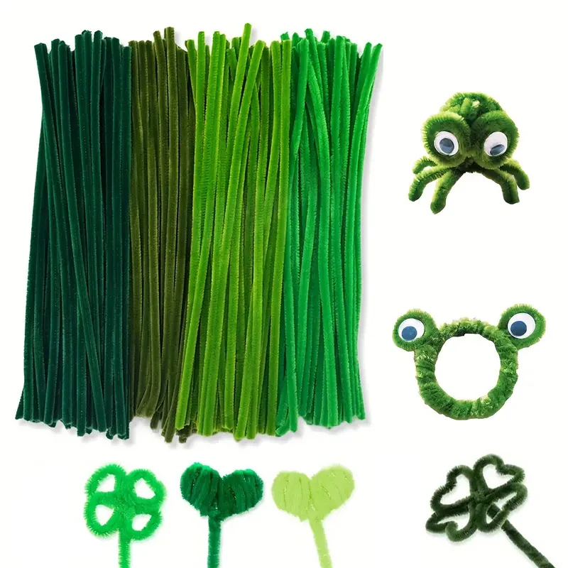 400 Pieces Pipe Cleaners Chenille Stems 4 Assorted Colors Craft Supplies Bulk DIY Art and Craft Projects Creative Gift