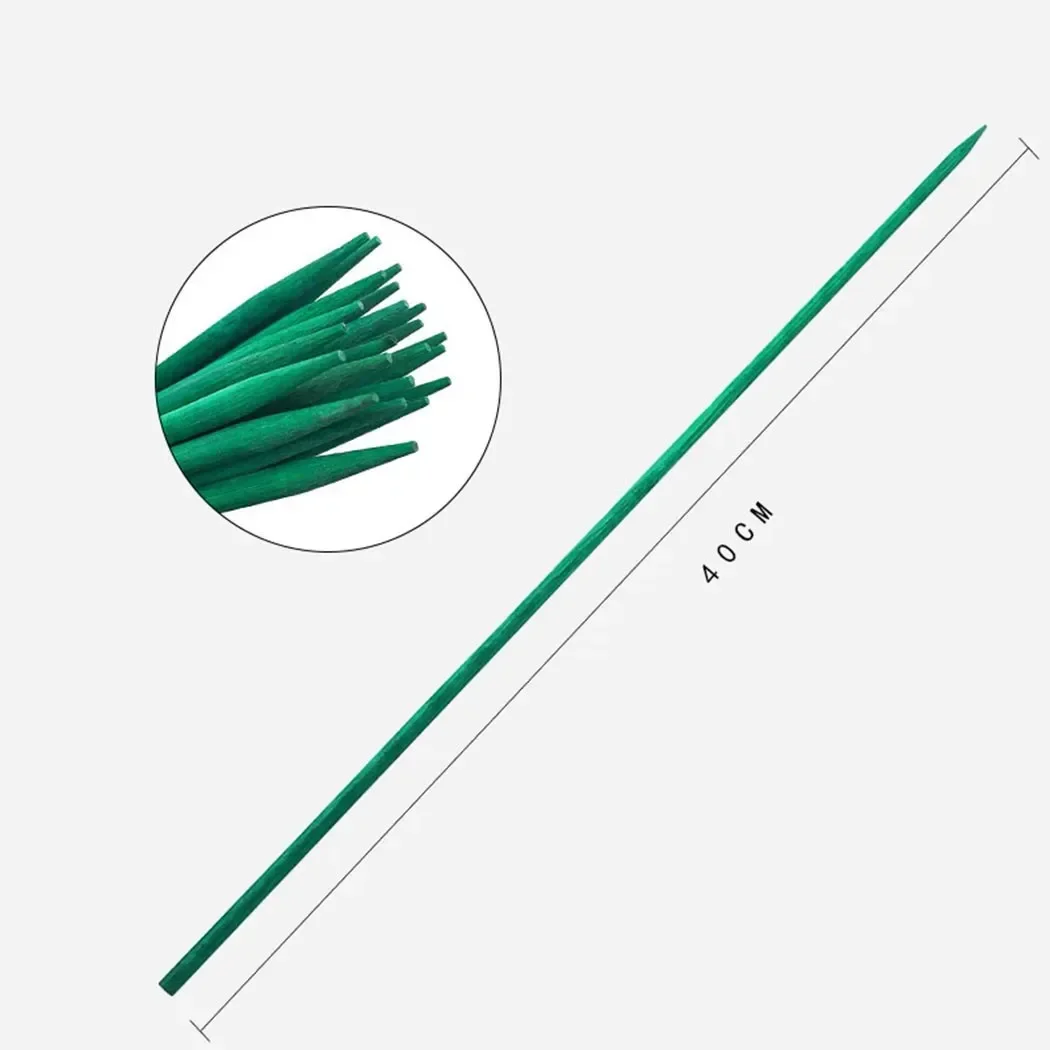 100 Bastoncini Di Supporto Per Piante Da 30,5 Cm, Bastoncini Di Bambù Verdi, Paletti Di Supporto Per Piante Da Giardino, Con 100 Clip Da Giardino Per