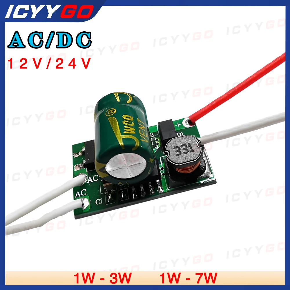 LED Power Supply Buck driver DC24V to DC3-21V Convert Switch Adapter 1-7W 240-260mA Power Source Transformer For DIY Lamp ICYYGO