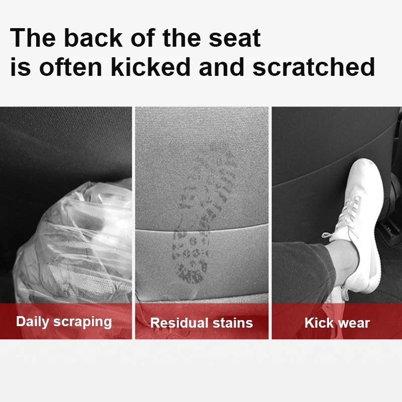 SEAMETAL Car Anti-kick Pad Interior Pu Leather Auto Seat Back Protector Pads Anti Scratch Back Seat Organizer Car Accessories