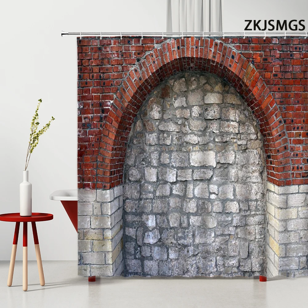 

Каменная кирпичная стена, занавеска для душа, деревенские мраморные камни, камень, бетон, каменная стена, архитектурная ткань, занавеска для ванной комнаты, крючок