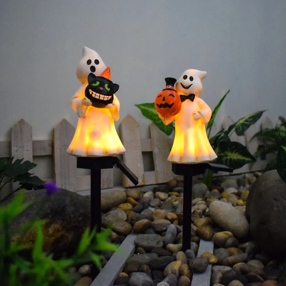 Solar Powered Halloween Ghost Outdoor Lights Creative Atmosphere Layout Waterproof Courtyard Garden Scenery Pendant Props Light