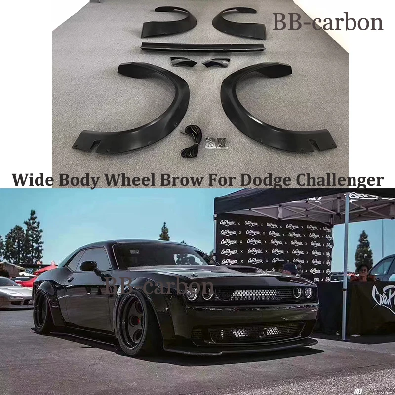

Для Dodge Challenger FRP неокрашенное широкоугольное колесо бровей LB Комплект кузова автомобиля крыло задний спойлер