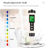 4 in 1 Water Tester Monitor H2 PH ORP TEMP Meter Reactive Oxygen Hydrogen Analyzer ATC 0-2400PPb for Aquariums Pools Spa 4