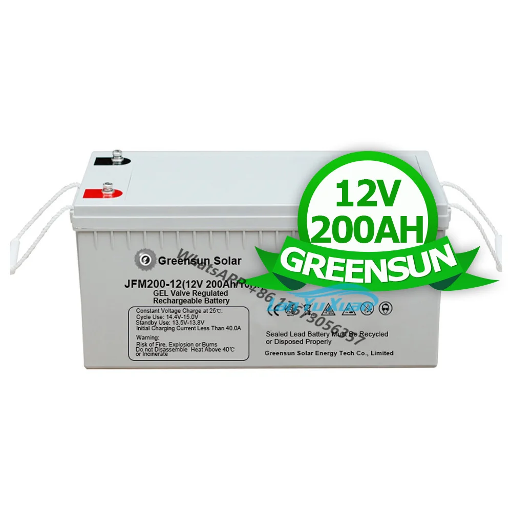 Greensun 12V 200Ah 300Ah Batteria Solare 24V Deep Cycle Agm Gel Batterie Al Piombo Acido