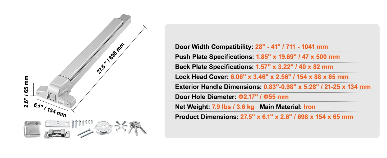push bar specifications overview