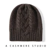 100% Pure Cashmere Hat Women Winter Knitted Twisted Flower Cap Beanies Warm Soft Knit Headgears Lady Hats Ear Protect Skullies 6