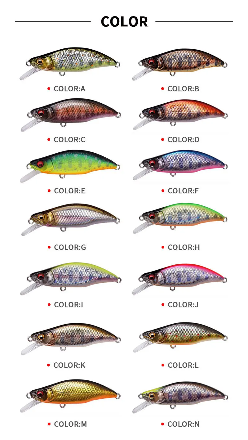 Description Picture 3 of itemJapanese Design Pesca Torrent Stream Hard Fishing Lure 64mm8.3g Sinking Minnow Isca Artificial Baits For Perch Trout