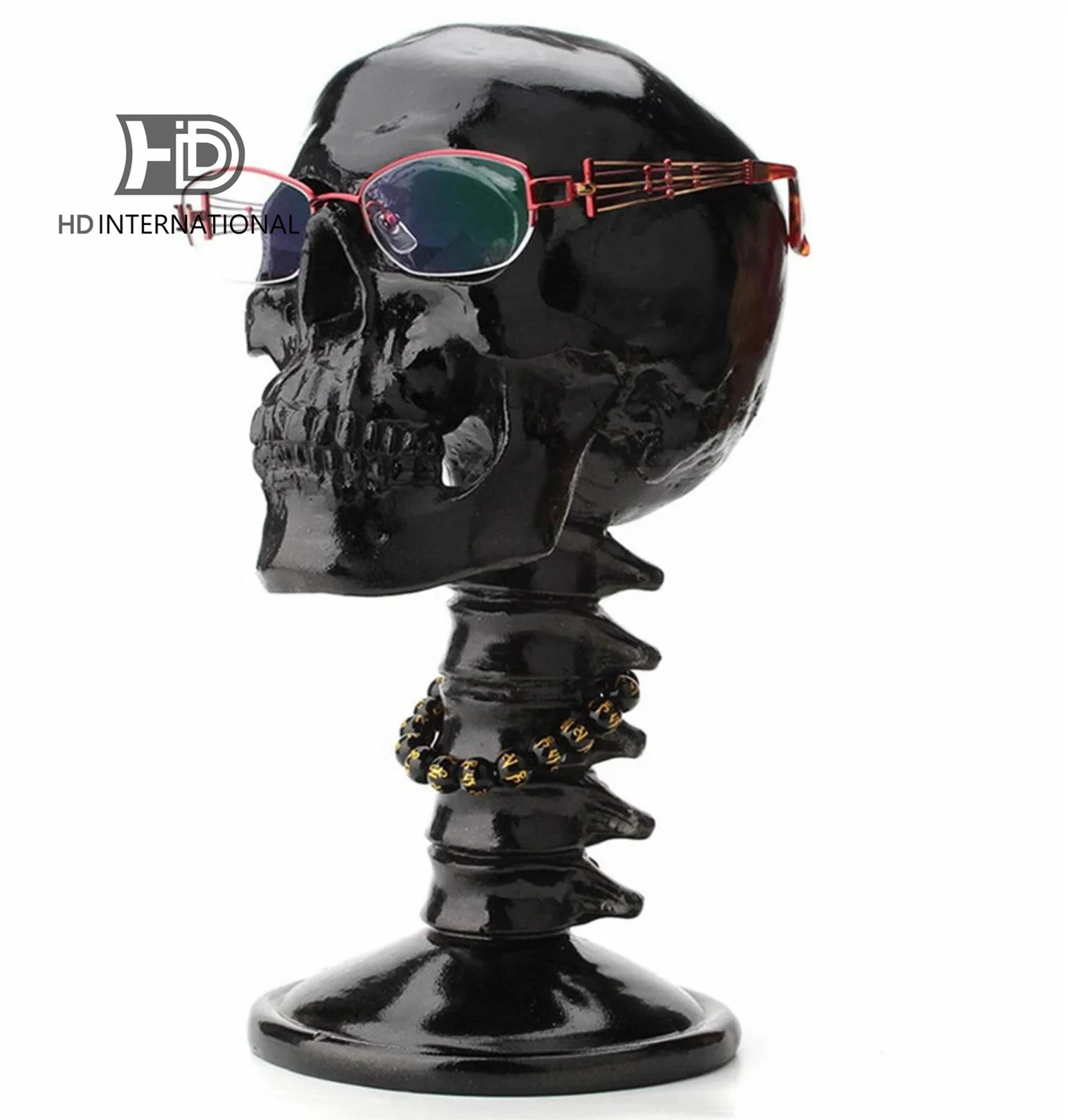 

Gothic glasses frame, punk rock skull decoration, dark resin style