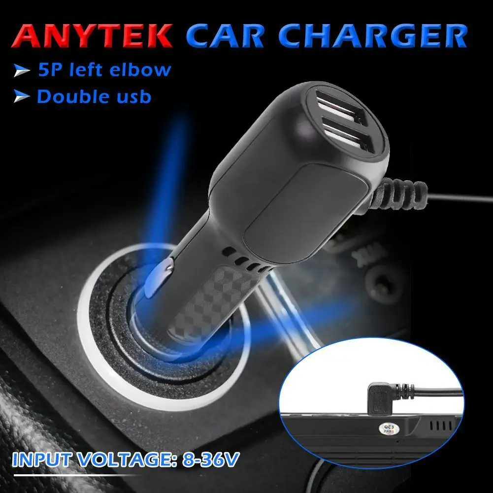 

Двойное зарядное устройство USB 5 в 3 А с кабелем 3,5 м для видеорегистратора Anytek