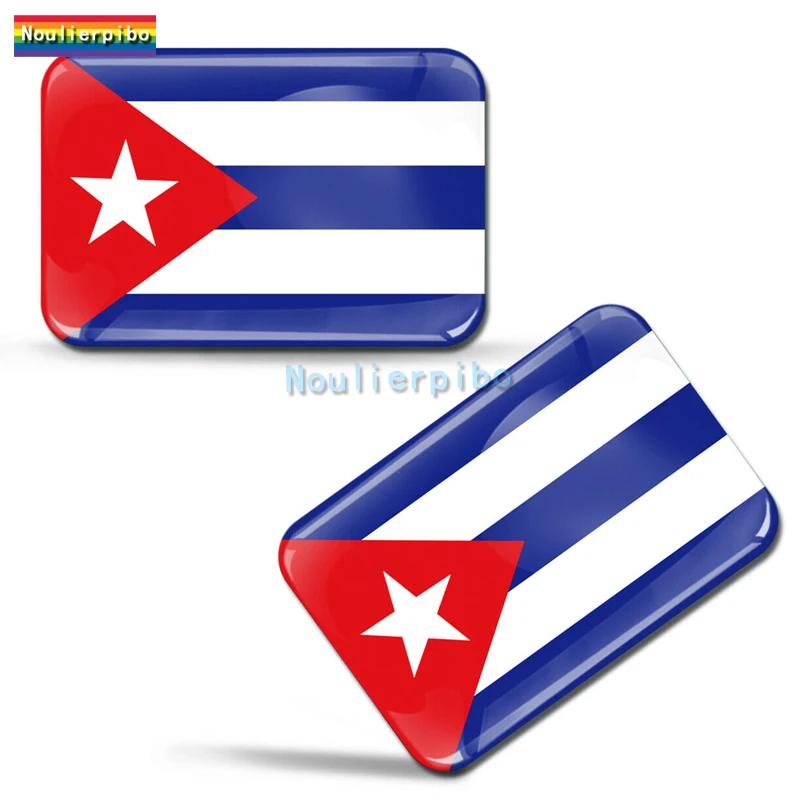 

3D Автомобильная наклейка с кубинским флагом, эпоксидная купольная наклейка, Виниловая наклейка для стайлинга автомобиля, мотоцикла, ноутбука, чехол на колесиках