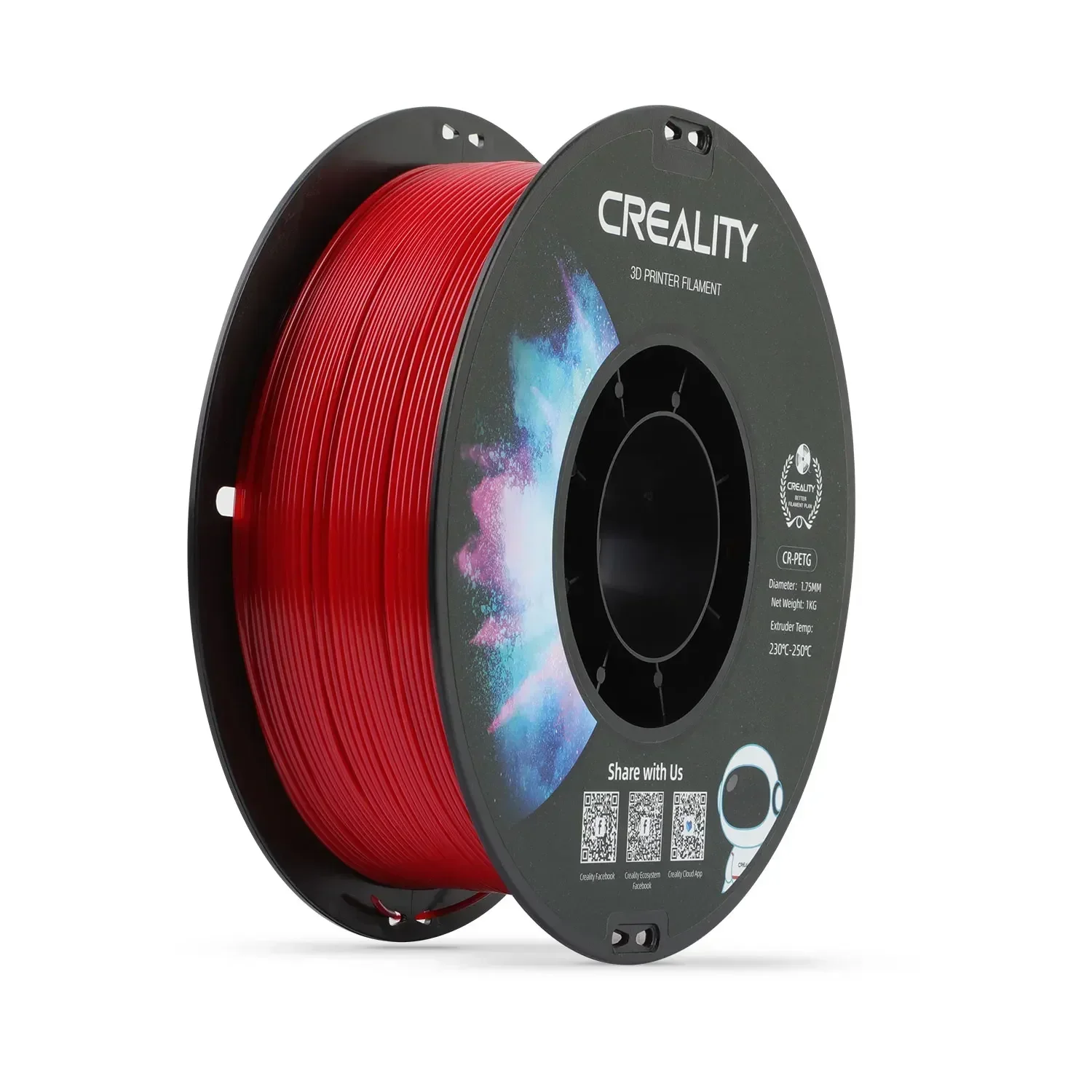 CREALITY 프린터 CR-PETG 필라멘트, 친환경 무취 무독성 우수 고온, 1kg, 1.75mm, 7 가지 색상 선택