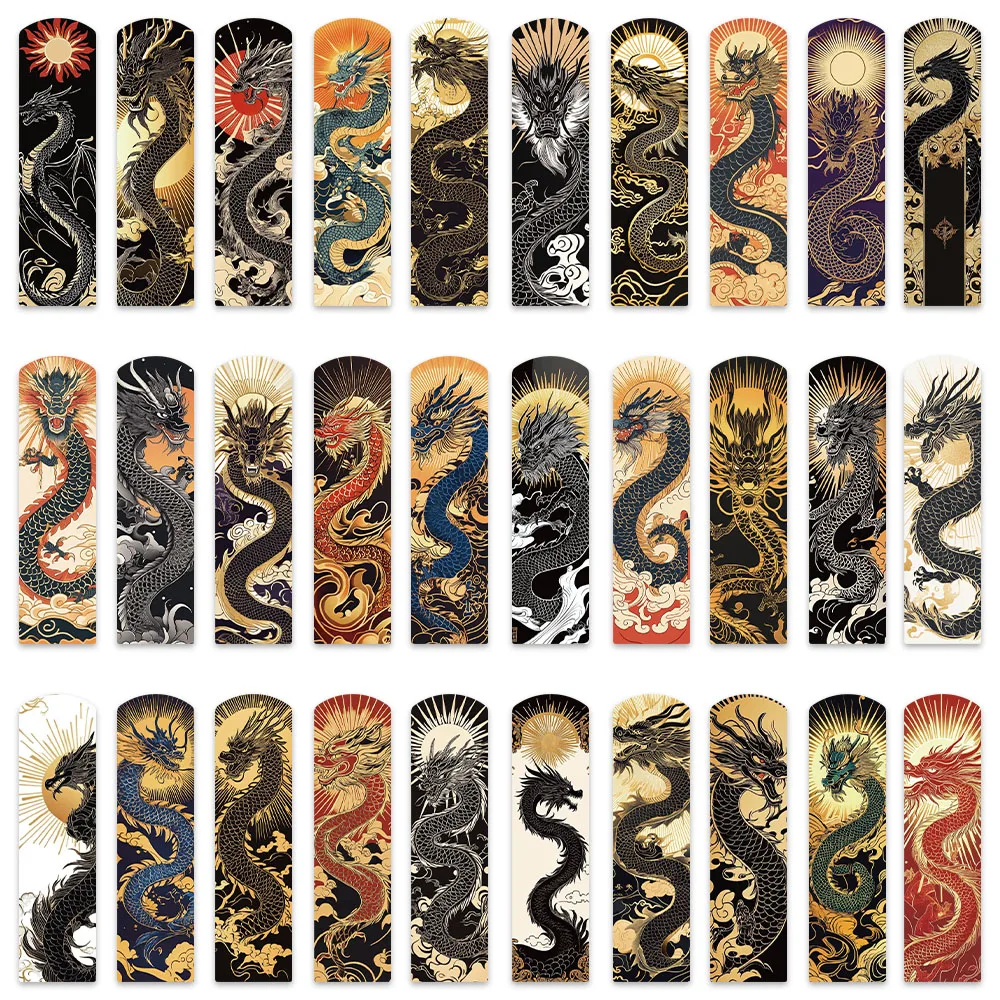 30 قطعة من الإشارات المرجعية الورقية للتنين الصيني...