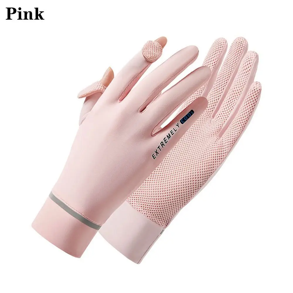 Guanti estivi per protezione solare da donna, sottili, in seta di ghiaccio, anti-ultravioletti, touch screen, guida, equazione, guanti traspiranti antiscivolo  200000297