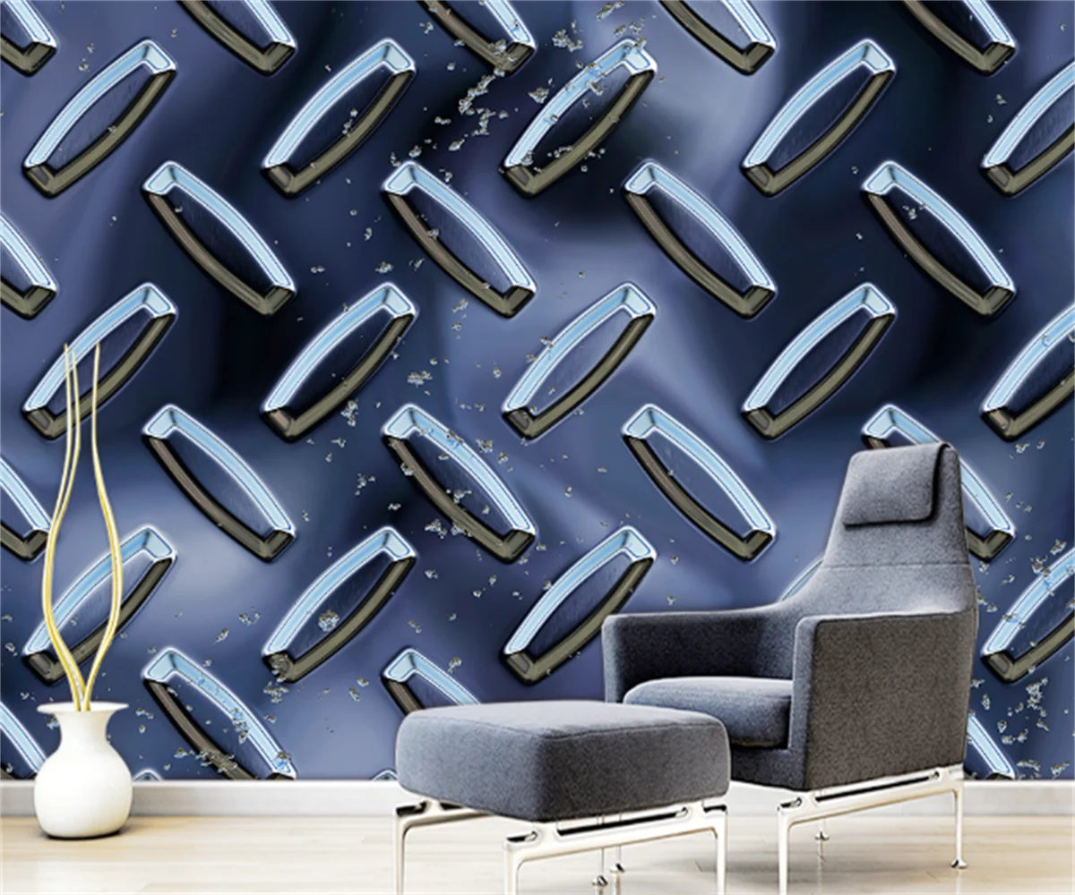 Customize any size 3D mural wallpaper metal texture abstract Internet cafe game hall background wall stickers |