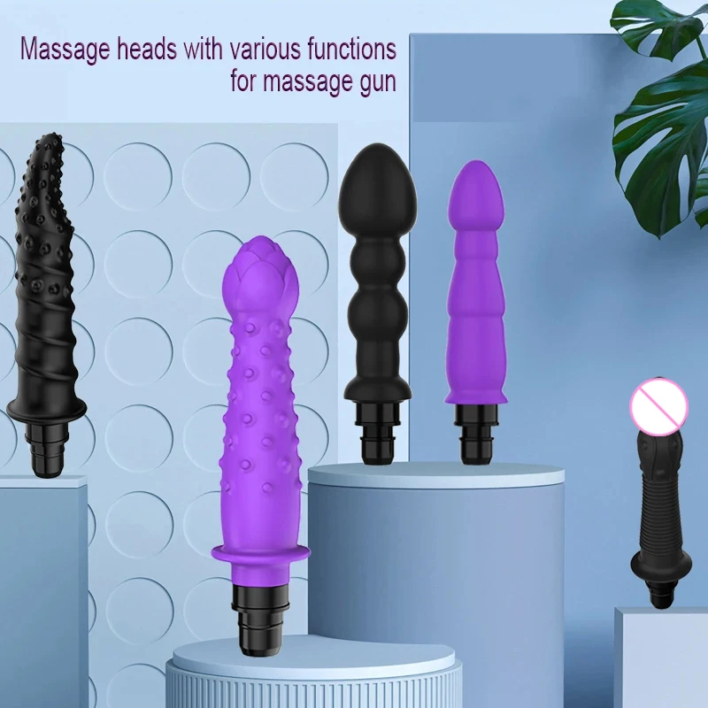 Vibration Dildo Massage Gun Heads Silicone Sex Toys for Female
