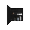 Duma 21.1" H x 19.7" W Mirror Medicine Cabinet, One door with Four interior Shelves for Bathroom, Kitchen Black 4