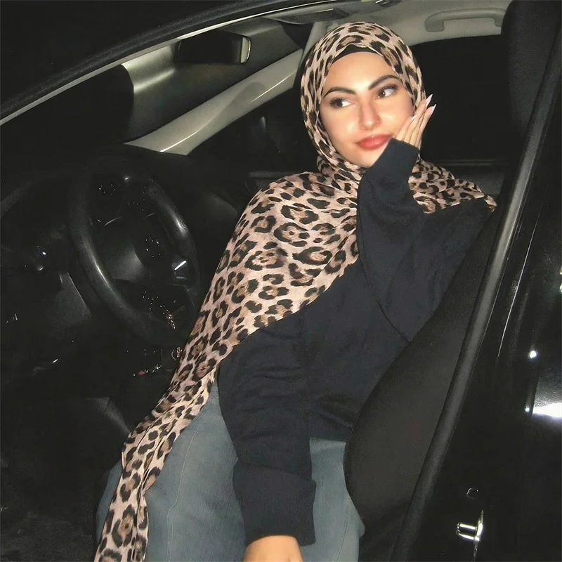2026 Luxusmarken-Schal mit Leopardenmuster, Baumwollschal, Damen-Wickeltuch, großer warmer Pashmina-Hijab, Kopftuch, Schals, Bufanda, Foulard, Stolen – Detail 14