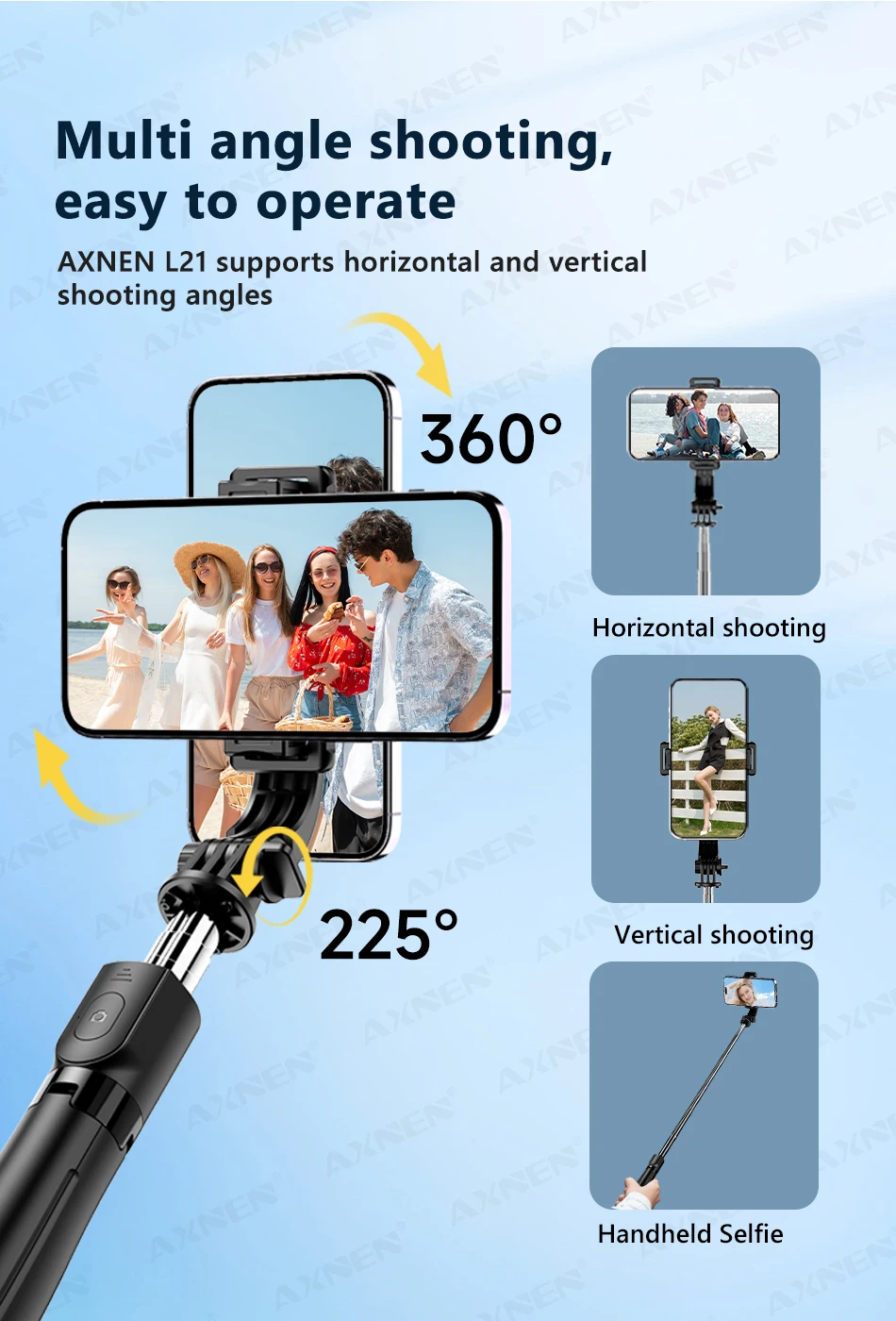 Selfie Stick Tripod With Wireless Remote And Extension Rod_voghion.com