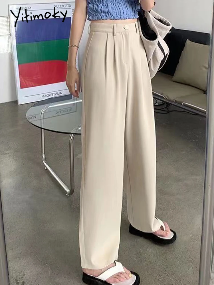 Yitimoky Wide Leg Pants Women Korean Fashion 2022 Casual Loose