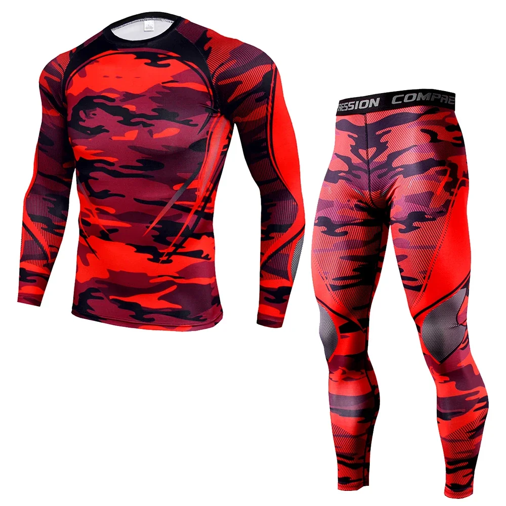 2pcs Compression Sportswear Sets Men Gym Fitness Workout Sports Suit Training Leggings Elastic Tights Jogging Tracksuits Running