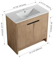 36-Inch Bathroom Vanity with Sink Mid-Century Bathroom Vanities with Top Basin Floor Wood Bathroom Sink Cabinet 2