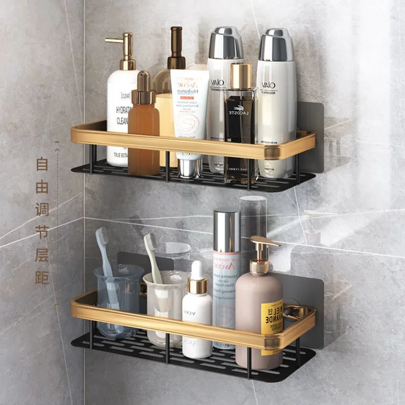 

2024 New Bathroom Corner Shelf Without Drilling Rustproof Space Aluminum Shower Storage Rack Shampoo Holder Bathroom Accessories