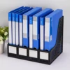 Deli Magazine File Book Holder Desktop Organizer , 4 Compartments, Plastic,Gray,Black 1