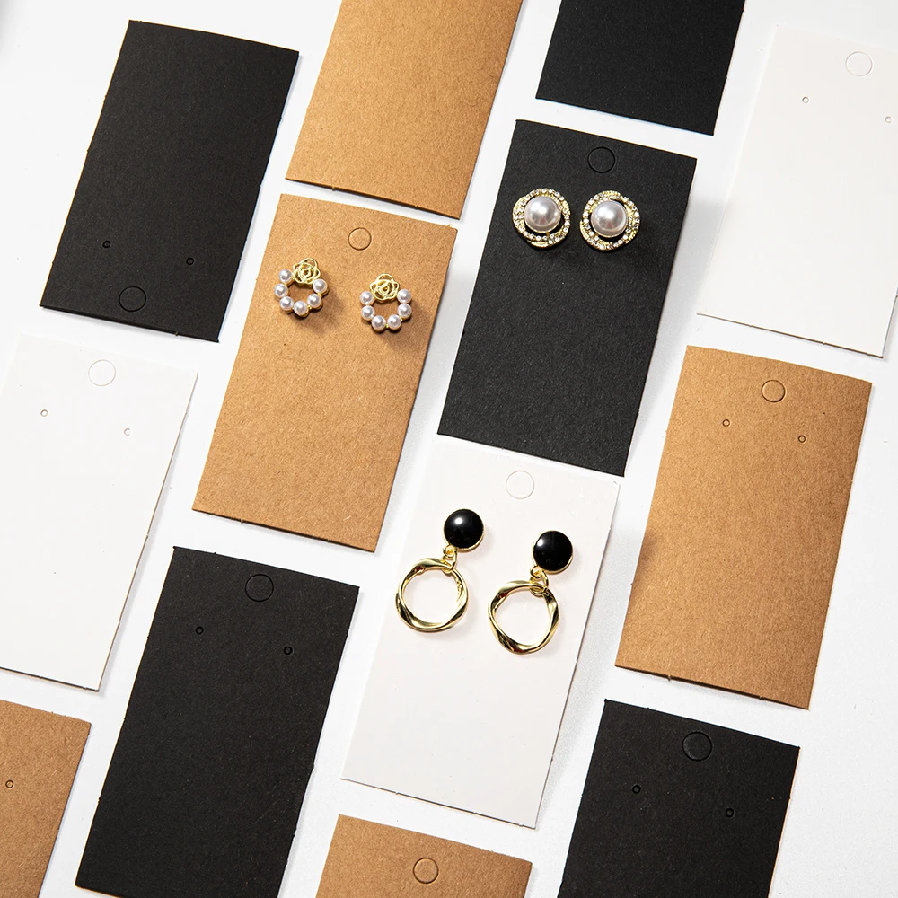 50 teile/los Ohrring hängen Halter leer Kraft papier Schmuck Display-Karten für DIY Schmuck Einzelhandel Display Verpackung Tag Großhandel – Detail 6