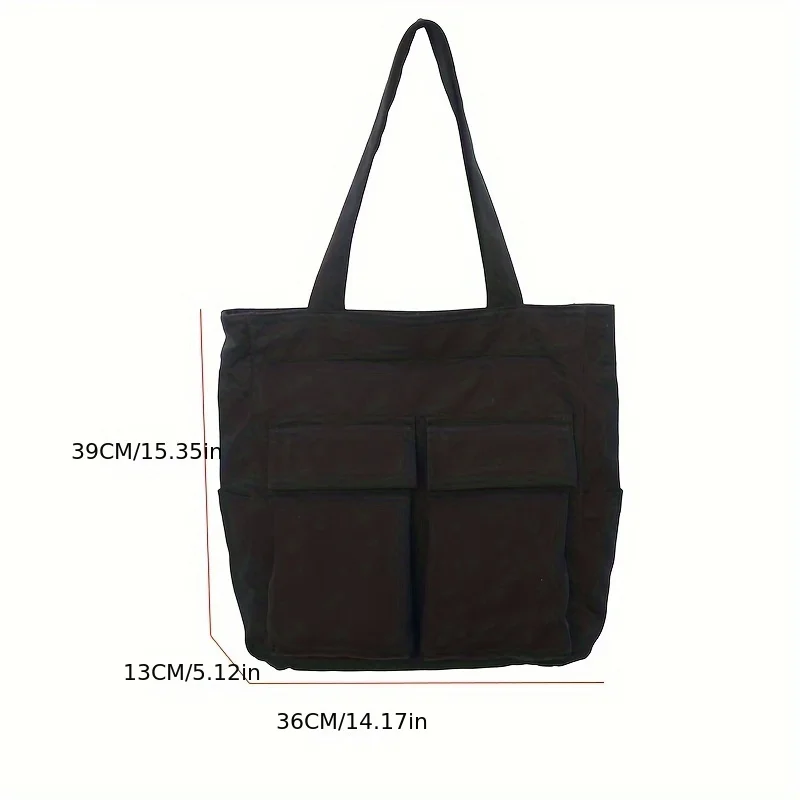 Men's Shoulder Bags Simple Large Capacity Canvas Bags Multiple Pockets Nylon Laptop Bag Student Book Bag For Commuting